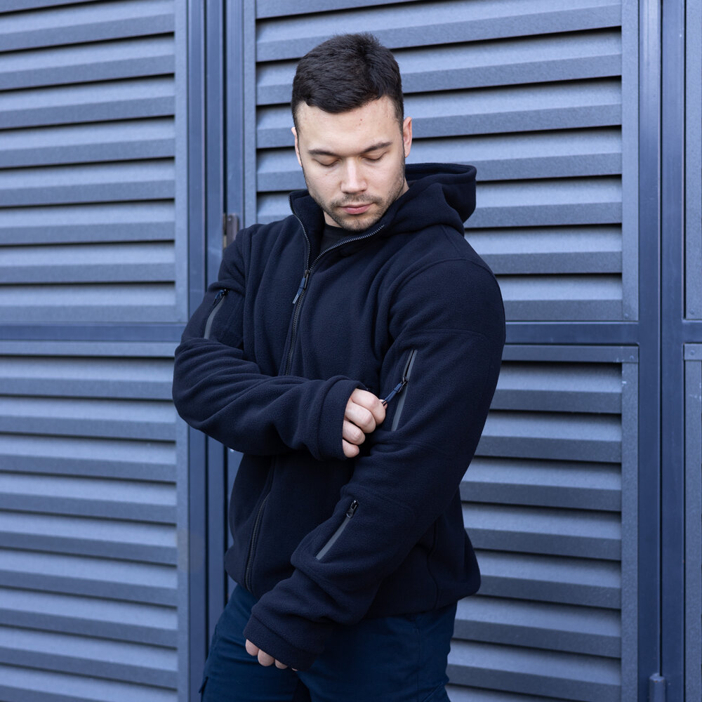 Чоловіча толстовка флісова на блискавці Pobedov Explorer синя, фото 7