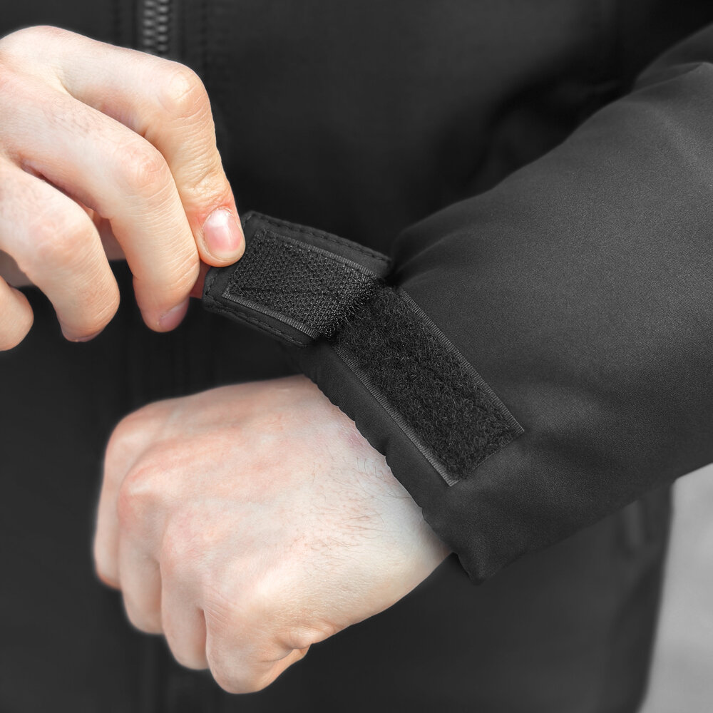 Чорна чоловіча зимова Куртка з капюшоном Pobedov Winter Jacket Motive ЗИМА В2