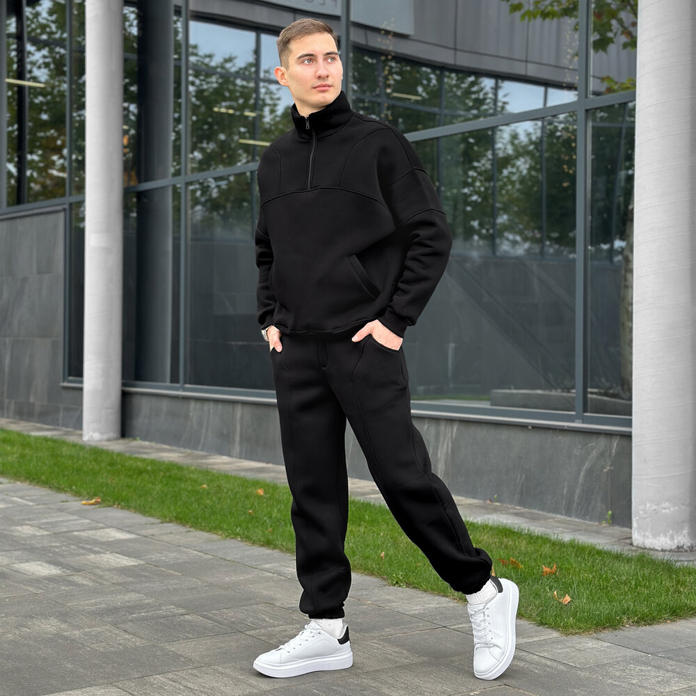 Спортивний костюм зимовий чоловічий чорний Pobedov Grand ЗИМА