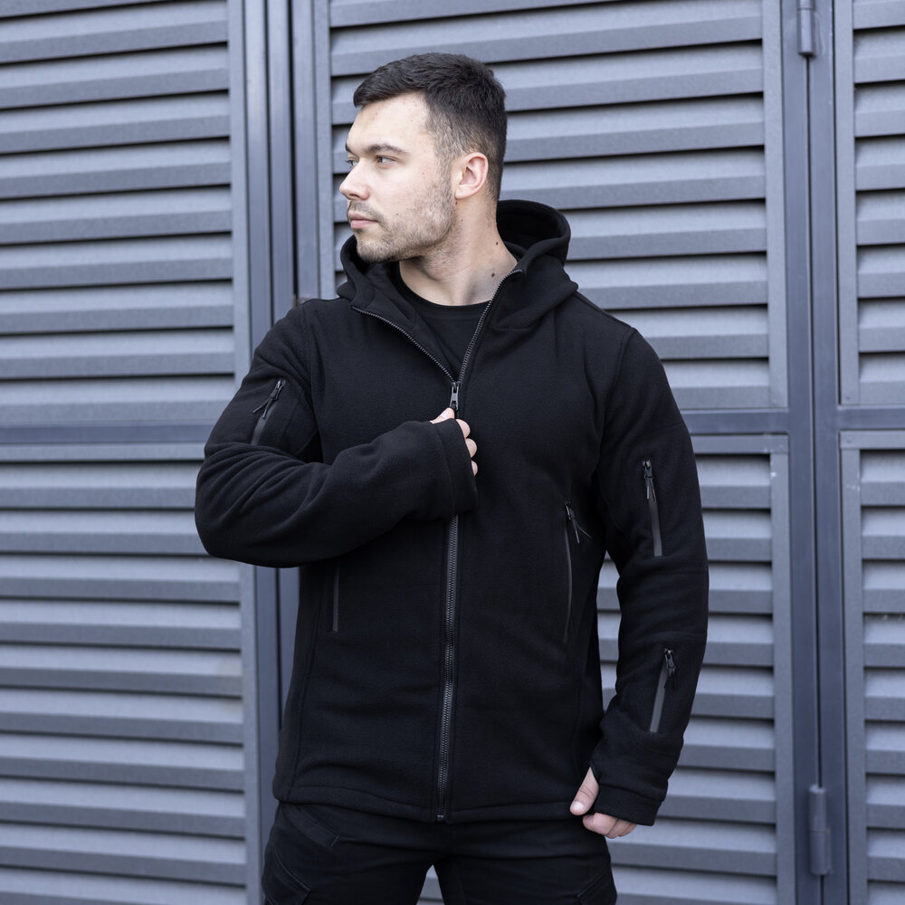 Чоловіча толстовка флісова на блискавці Pobedov Explorer чорна, фото 3