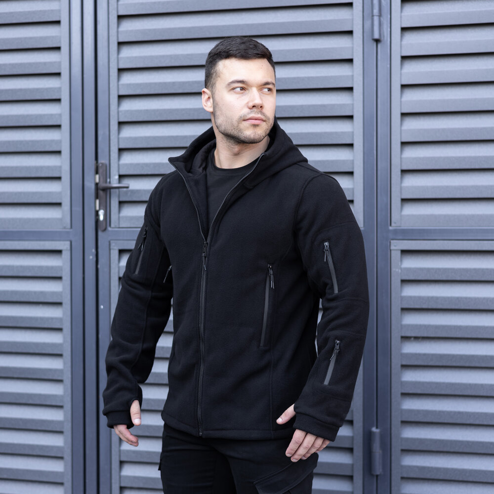 Чоловіча толстовка флісова на блискавці Pobedov Explorer чорна, фото 4