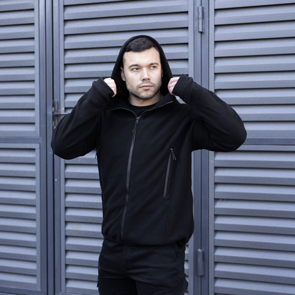 Чоловіча толстовка флісова на блискавці Pobedov Explorer чорна, фото 8