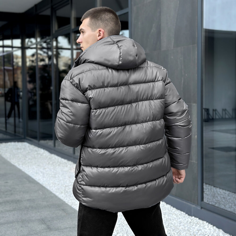 Чоловіча зимова куртка темно-сіра Pobedov Snowfall, фото 2