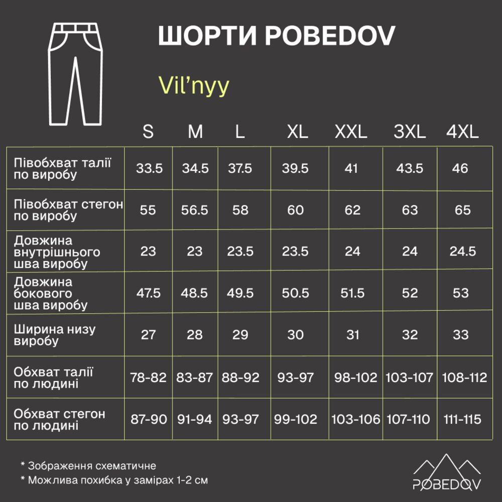 Чорні чоловічі шорти прямого крою Pobedov Vil'nyy, фото 8