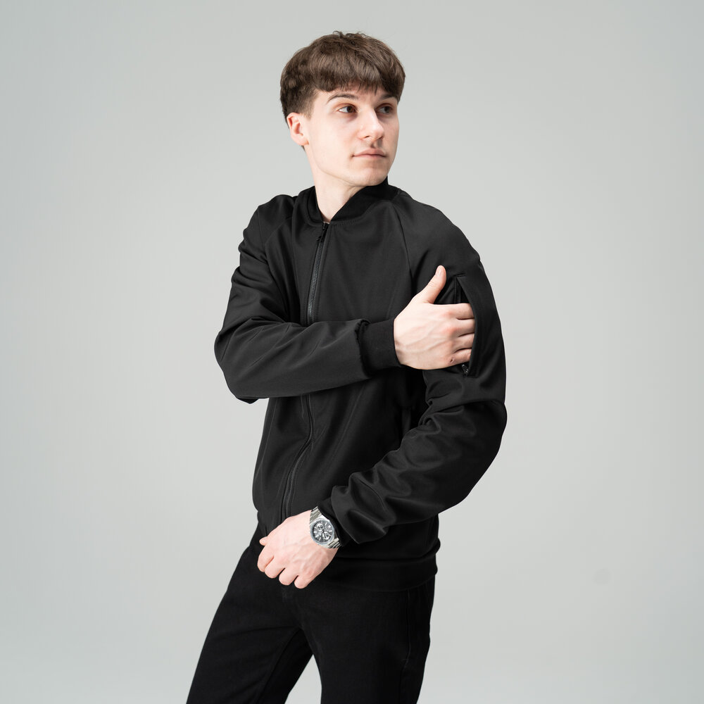 Бомбер Pobedov Thunder Чорний L OWbb3 167Lba, фото 7
