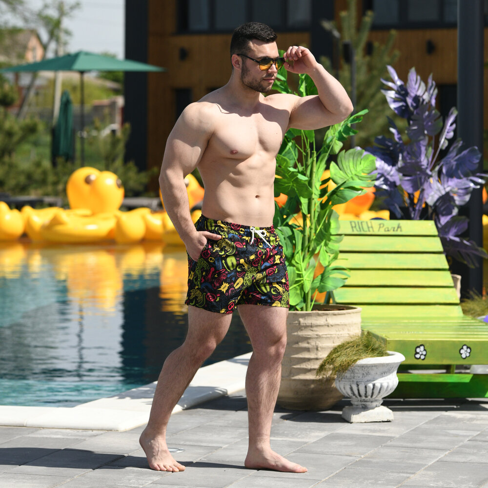 Плавальні шорти чоловічі Pobedov Pool day Tigr i oko, фото 6