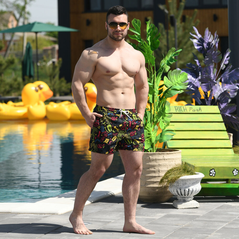 Плавальні шорти чоловічі Pobedov Pool day Tigr i oko, фото 7