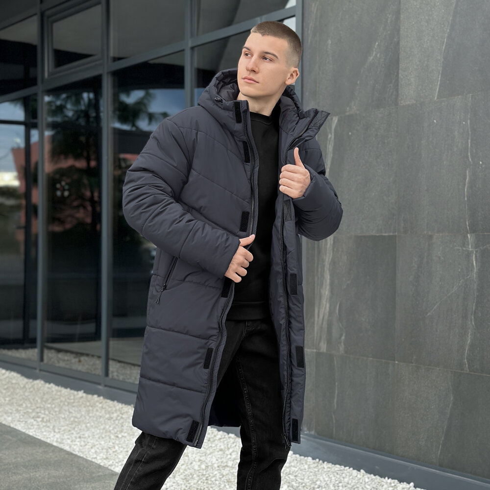 Зимова чоловіча куртка темно-сіра Pobedov Legas, фото 10